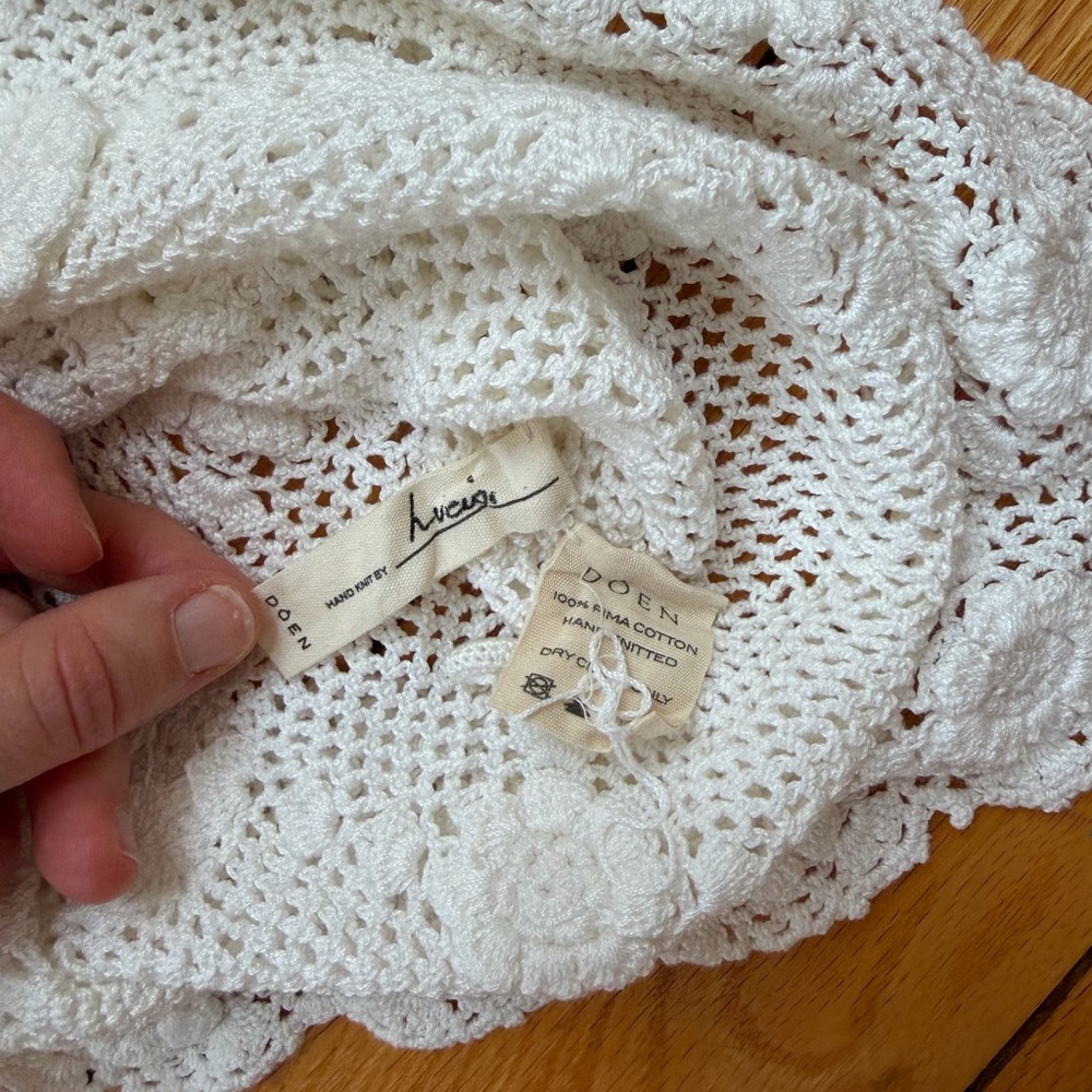 Doen Heirloom Clemente Top Ivory Crochet Floral Top XS/S - Picture 6 of 7